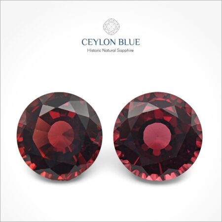 Red Almandine Garnet Round Shape Pair - CB 0077