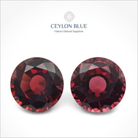 Red Almandine Garnet Round Shape Pair - CB 0077