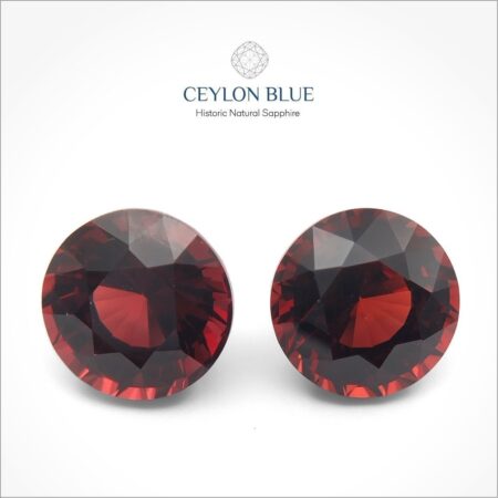 Red Almandine Garnet Round Shape Pair - CB 0078