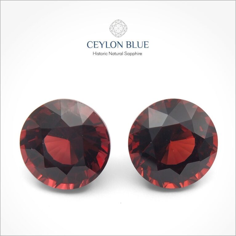 Red Almandine Garnet Round Shape Pair - CB 0078