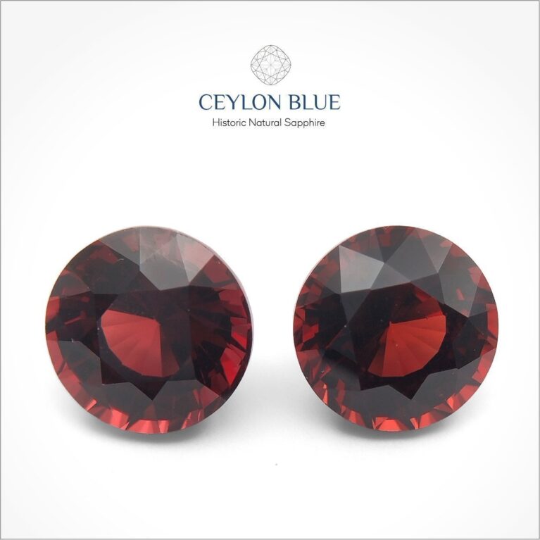 Red Almandine Garnet Round Shape Pair - CB 0078