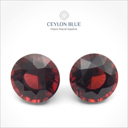 Red Almandine Garnet Round Shape Pair - CB 0078