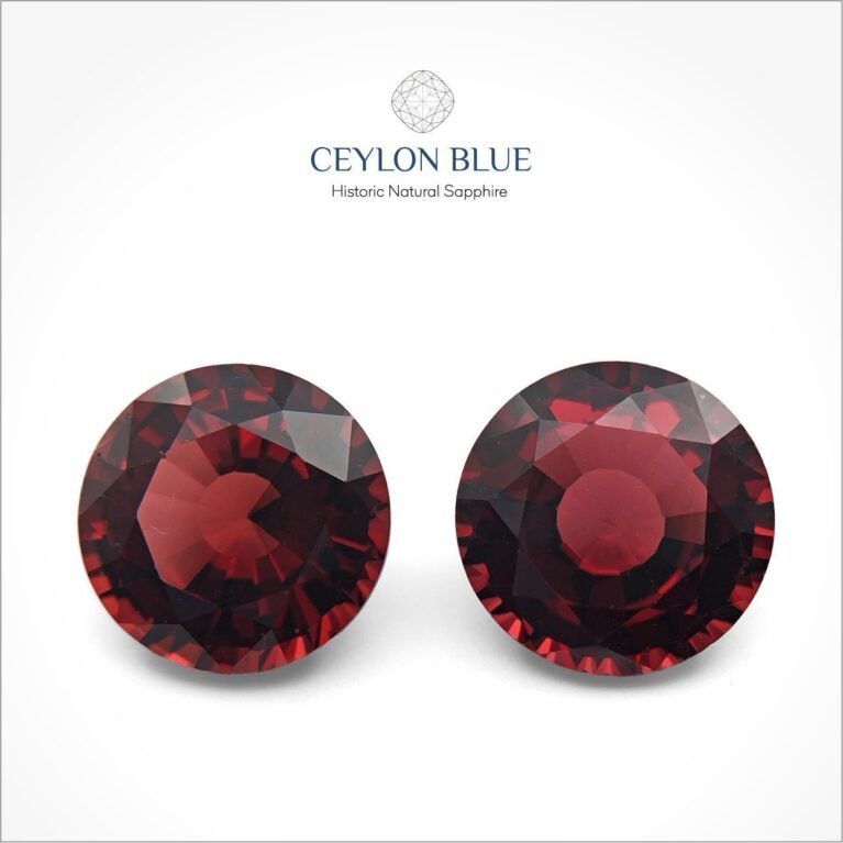 Red Almandine Garnet Round Shape Pair - CB 0080