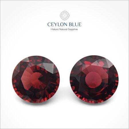 Red Almandine Garnet Round Shape Pair - CB 0080