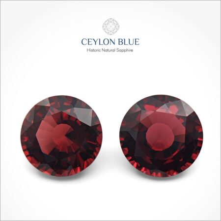 Red Almandine Garnet Round Shape Pair - CB 0080