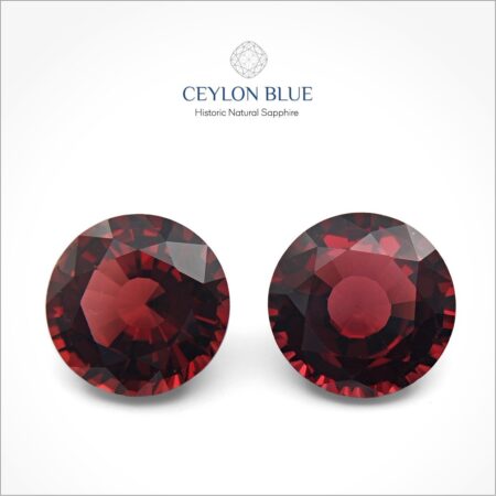 Red Almandine Garnet Round Shape Pair - CB 0080