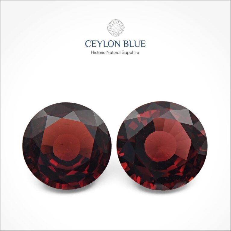 Red Almandine Garnet Round Shape Pair - CB 0081
