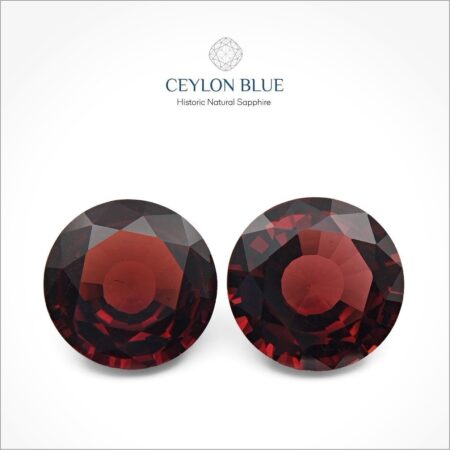 Red Almandine Garnet Round Shape Pair - CB 0081