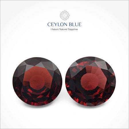 Red Almandine Garnet Round Shape Pair - CB 0081