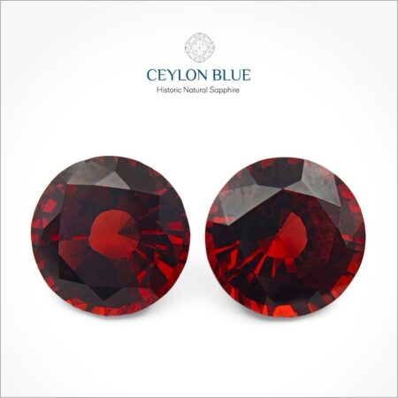 Red Almandine Garnet Round Shape Pair - CB 0089