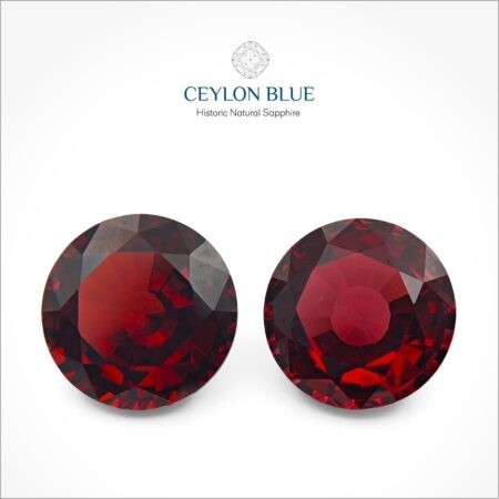 Red Almandine Garnet Round Shape Pair - CB 0090