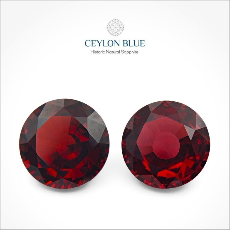 Red Almandine Garnet Round Shape Pair - CB 0090