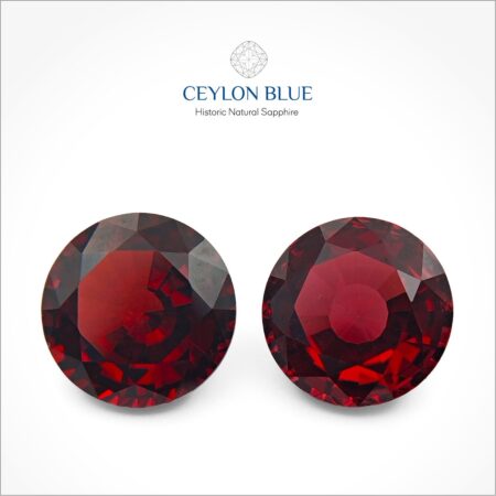 Red Almandine Garnet Round Shape Pair - CB 0090