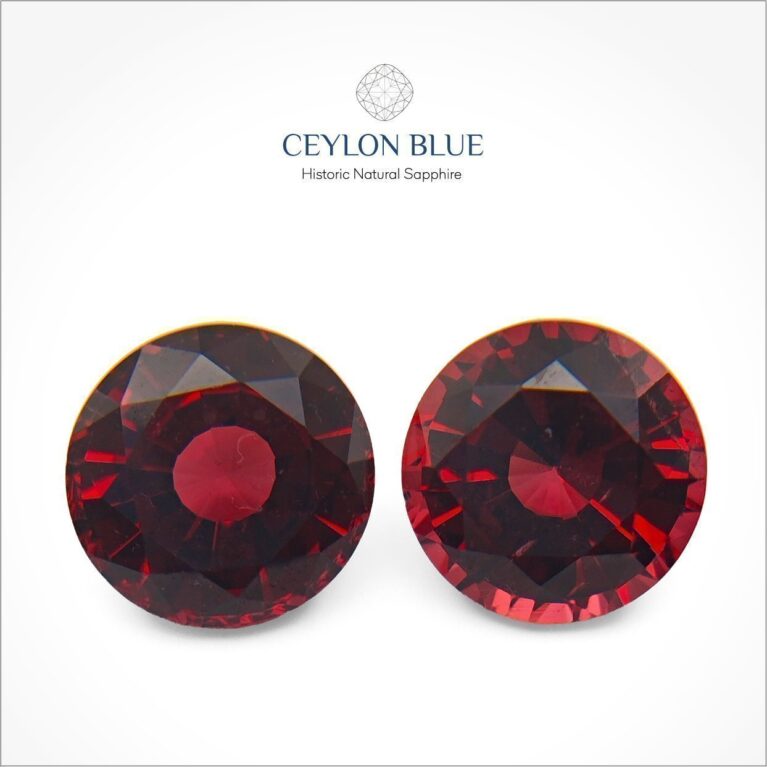 Red Almandine Garnet Round Shape Pair - CB 0096