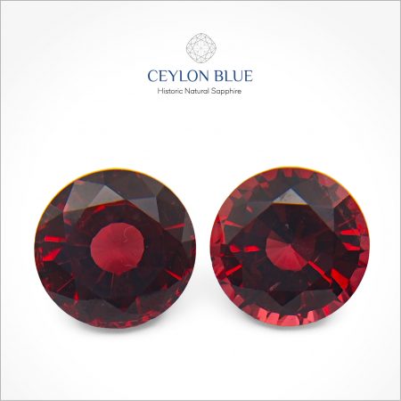 Red Almandine Garnet Round Shape Pair - CB 0096
