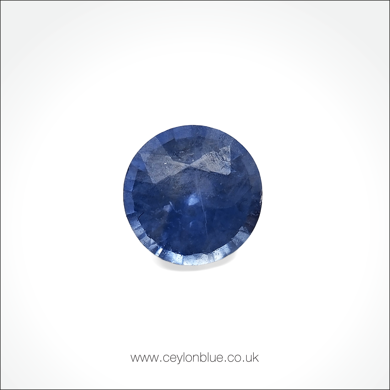 Blue-Sapphire-Gemstone-Round-Shape-Unheated-0p37-CB-0030-1 Blue Sapphire Gemstone 0.37ct Round Shape - CB 0030 - Image 1