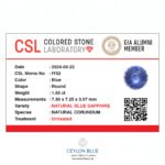 Blue Sapphire Unheated Round Shape 1.50 CB 0235 - Image 3