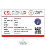 Blue Sapphire Unheated Violet Blue Round Shape 1.35ct CB 0240 - Image 3