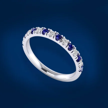 Kate’s Eternity Ring - 10ct White Gold Brilliant Cut Untreated Blue Sapphires & Natural Diamonds